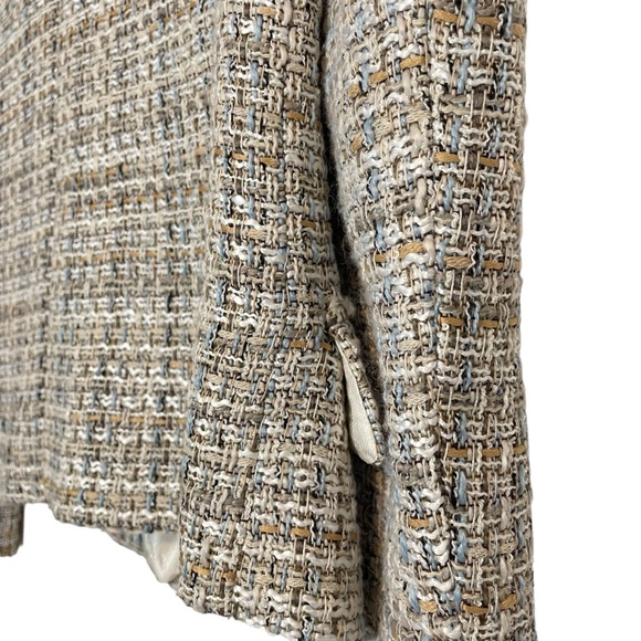Zara Tweed Blazer Double Breasted Weave Cropped Jacket Small - Picture 11 of 12